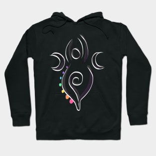 Spiral Goddess T-Shirt Three Symbol Wiccan Pagan and Chakras Hoodie